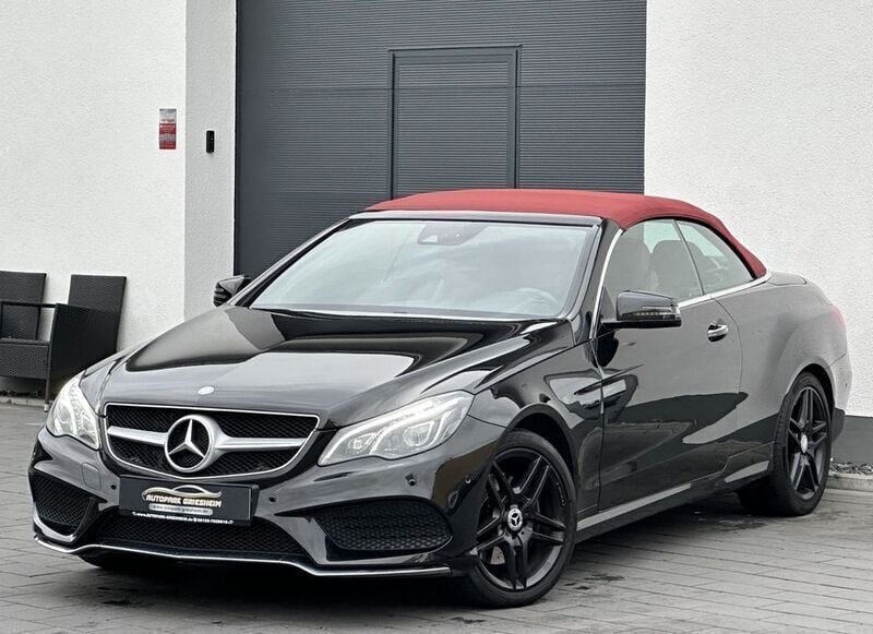 Obsidianschwarz metalliclack Gebraucht 2016 Mercedes E250 AMG line Cabrio | 26.400 € (Superpreis) - Bild 1/4