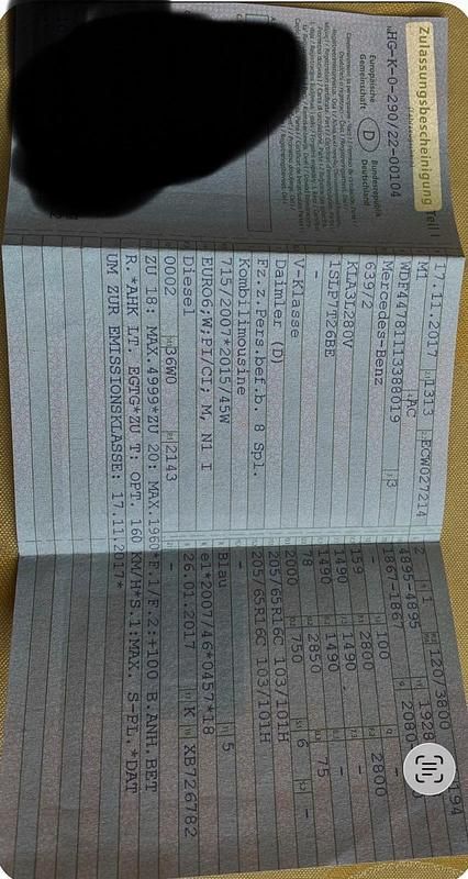 Blau Gebraucht 2017 Mercedes V220 Van / Kleinbus | 27.000 € (Superpreis) - Bild 1/4