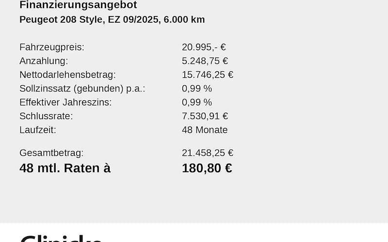 Gebraucht Peugeot 208 Style 110 PS (80 kW) 2025 Grau Kleinwagen