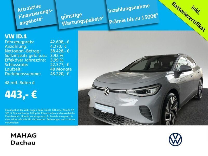 Grau Gebraucht 2023 VW ID.4 Pro Performance SUV | 34.893 € (Fairer Preis) - Bild 1/3