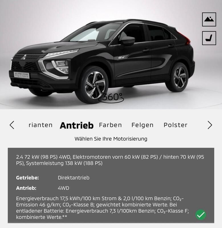 Schwarz Gebraucht 2022 Mitsubishi Eclipse Cross Plus SUV | 22.900 € (Fairer Preis) - Bild 1/4