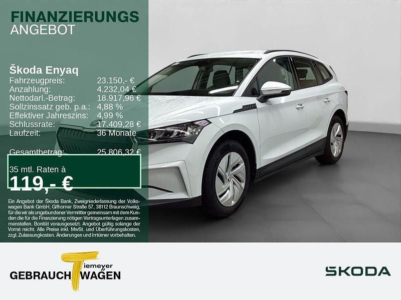 Weiß Gebraucht 2023 Skoda Enyaq iV Loft SUV | 23.150 € (Superpreis) - Bild 1/4