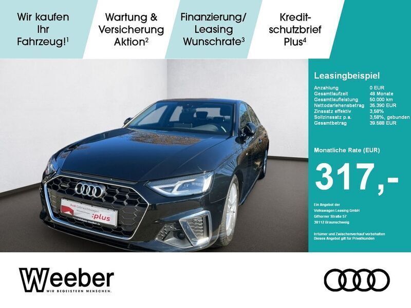 Schwarz Gebraucht 2024 Audi A4 S-Line Limousine | 35.390 € (Superpreis) - Bild 1/4
