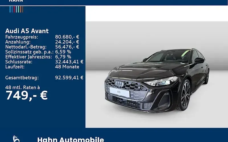 Ny Audi A5 Advanced 367 HK (269 kW) 2026 Sort Stationcar