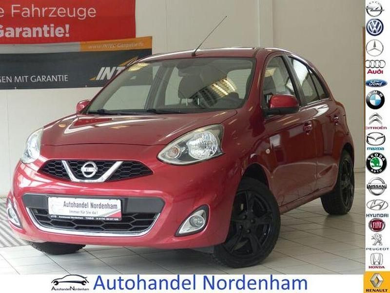Intense red (metallic) Gebraucht 2017 Nissan Micra Acenta Kleinwagen | 6.390 € - Bild 1/4