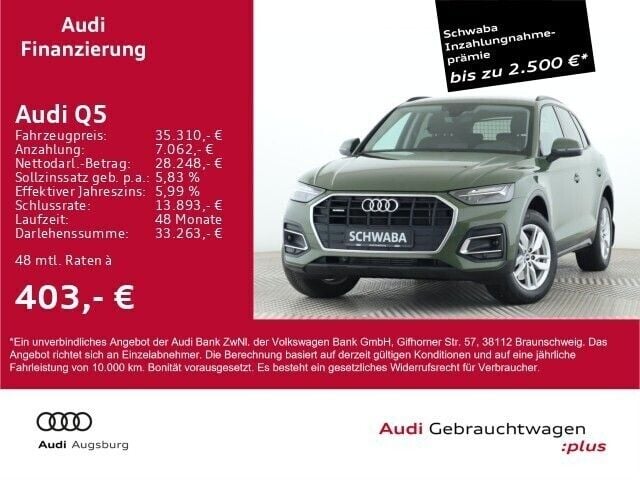 Distriktgrün metallic Gebraucht 2022 Audi Q5 SUV | 34.910 € (Superpreis) - Bild 1/4