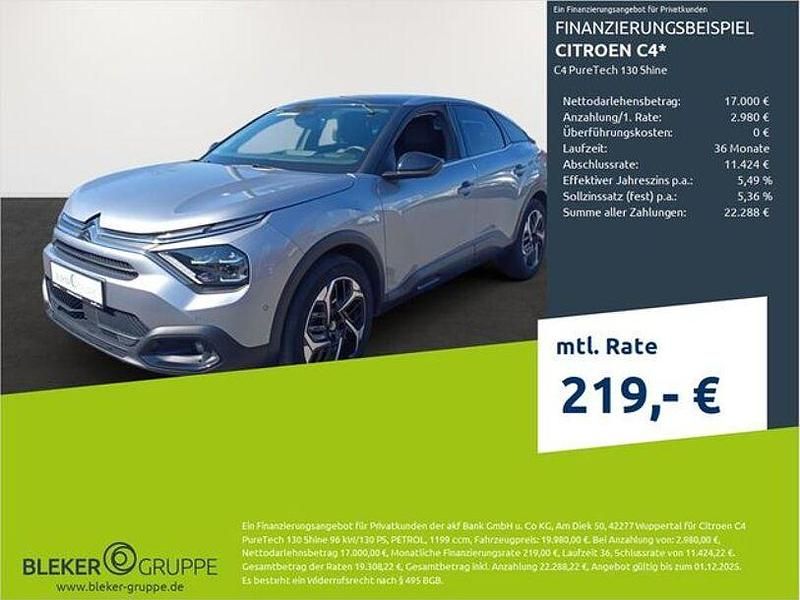 Stahlgrau (metallic) Gebraucht 2023 Citroën C4 Shine Limousine | 19.980 € (Fairer Preis) - Bild 1/3