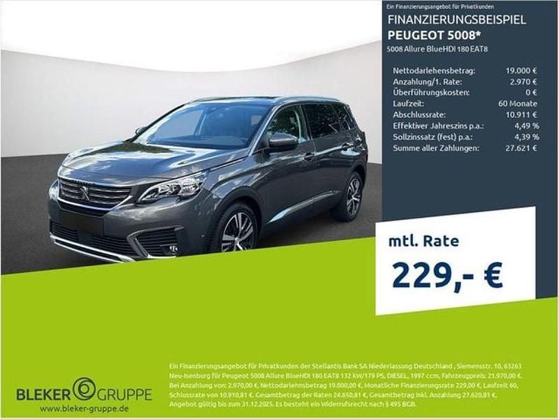 Lackierung platiniumgrau/metallic klarlack Gebraucht 2019 Peugeot 5008 Allure Van / Kleinbus | 21.970 € (Guter Preis) - Bild 1/3