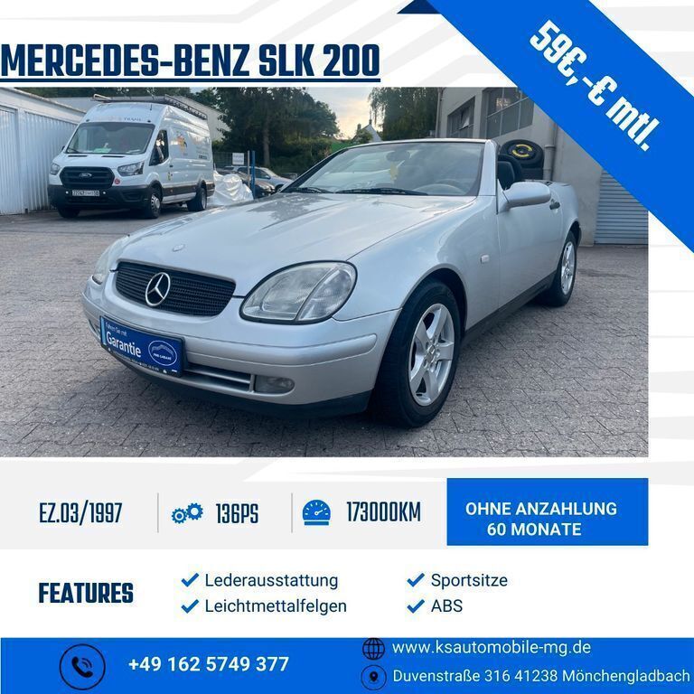 Silber Gebraucht 1997 Mercedes SLK200 Cabrio | 2.490 € (Superpreis) - Bild 1/4