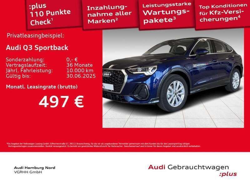 2d navarrablau metallic Gebraucht 2025 Audi Q3 SUV | 39.431 € (Fairer Preis) - Bild 1/3