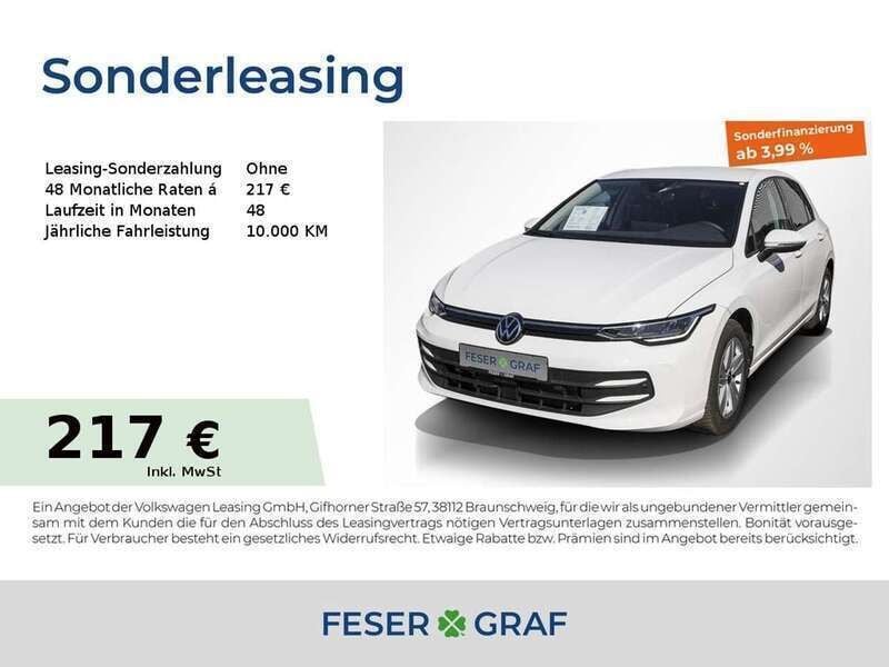 Pure white Gebraucht 2024 VW Golf VIII Life Limousine | 23.950 € (Guter Preis) - Bild 1/4