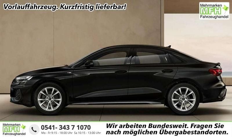 Mythosschwarz metallic Neu 2025 Audi A3 S-Line Limousine | 35.997 € (Guter Preis) - Bild 1/3