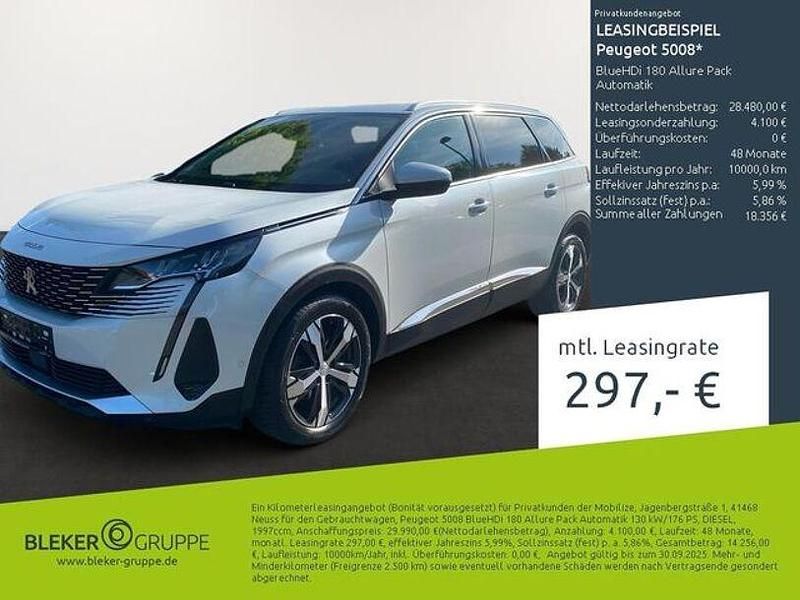 Perlmutt weiß Gebraucht 2021 Peugeot 5008 Allure Van / Kleinbus | 28.480 € (Guter Preis) - Bild 1/3