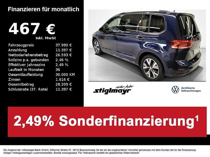 Atlantik blue metallic Gebraucht 2024 VW Touran Move Van / Kleinbus | 37.990 € (Fairer Preis) - Bild 1/4