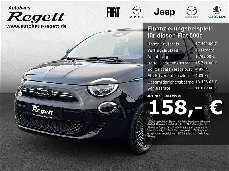 Onyx schwarz) (schwarz Gebraucht 2022 Fiat 500e Icon Kleinwagen | 17.490 € (Fairer Preis) - Bild 1/4