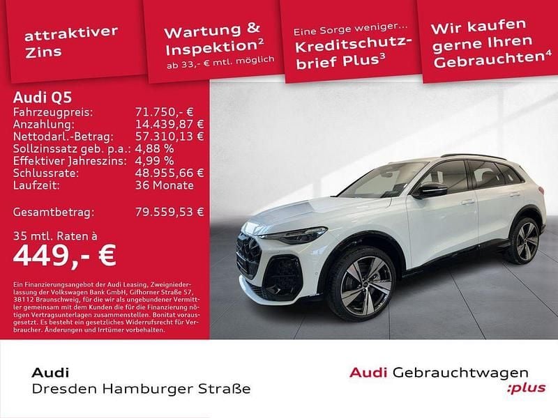 Gletscherweiß metallic Gebraucht 2025 Audi Q5 Ambiente SUV | 71.750 € (Fairer Preis) - Bild 1/3