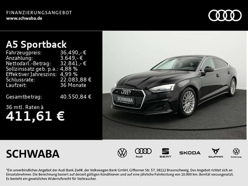 Brillantschwarz Gebraucht 2022 Audi A5 Limousine | 36.490 € (Fairer Preis) - Bild 1/4