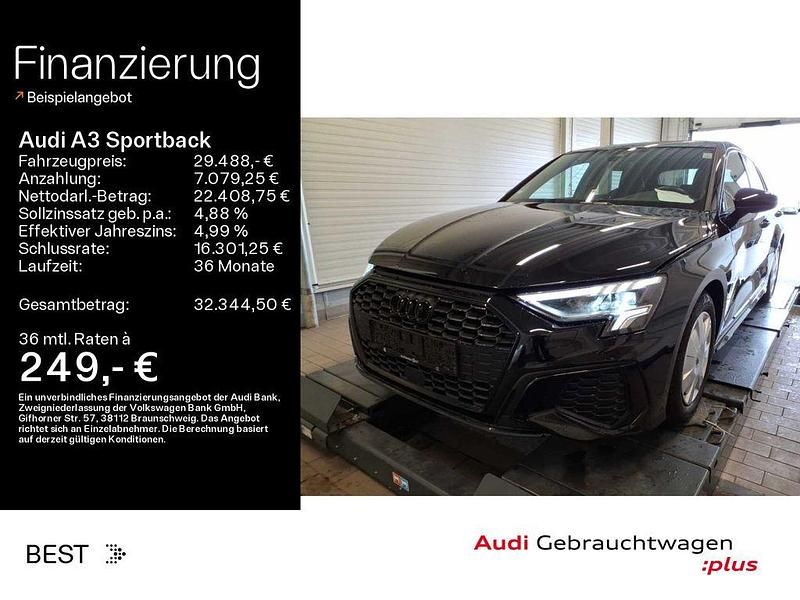 Gebraucht Audi A3 S-Line 150 PS (110 kW) 2023 Mythosschwarz metallic (metallic) Limousine