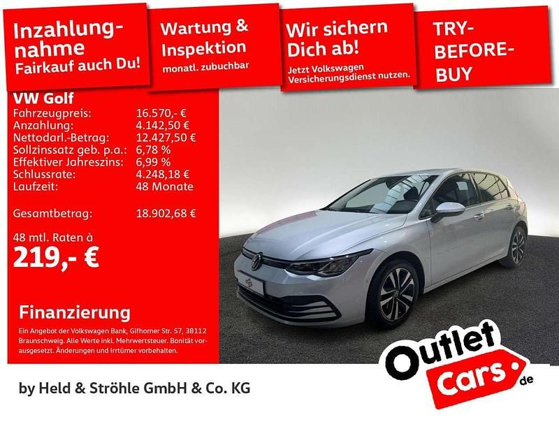 8e reflexsilber metallic Gebraucht 2020 VW Golf VIII United Limousine | 16.570 € (Fairer Preis) - Bild 1/3