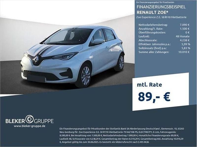 Weiß Gebraucht 2020 Renault Zoe Experience Kleinwagen | 7.380 € (Superpreis) - Bild 1/3