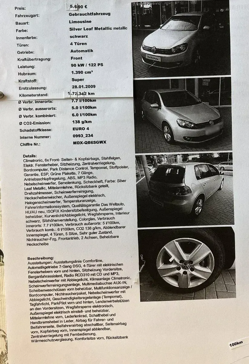 Gebraucht VW Golf VI 122 PS (89 kW) 2009 Silber Kleinwagen