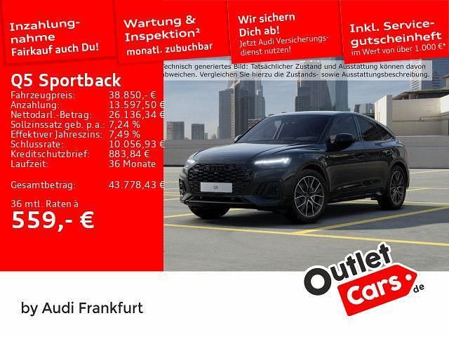 Mythosschwarz metallic Gebraucht 2022 Audi Q5 Sportback S-Line SUV | 38.850 € (Superpreis) - Bild 1/2