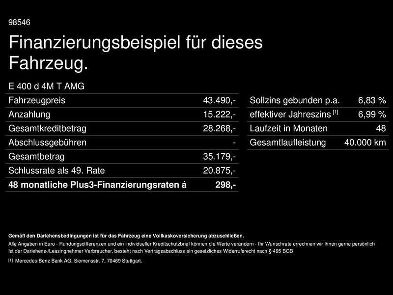Gebraucht Mercedes E400 AMG 330 PS (242 kW) 2020 Lack hightechsilber Kombi