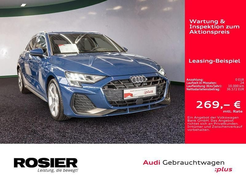 Blau / ascariblau Gebraucht 2025 Audi A3 Sportback S-Line Limousine | 36.572 € (Guter Preis) - Bild 1/4