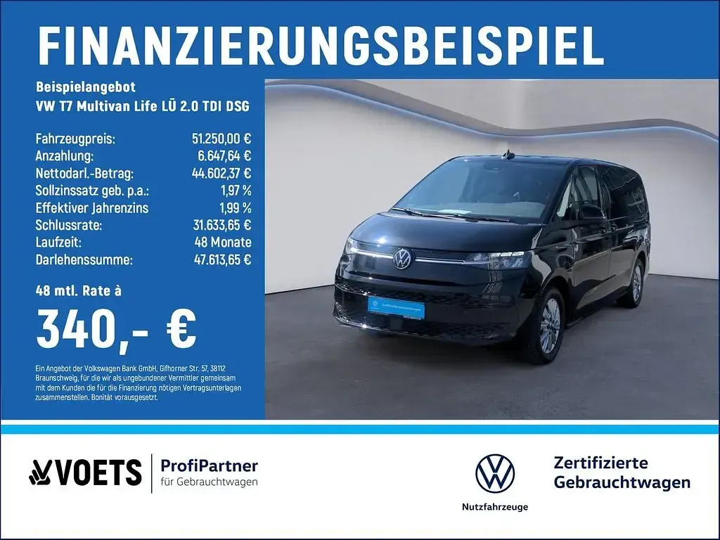 Gebraucht VW Multivan Life 150 PS (110 kW) 2025 Schwarz Van / Kleinbus