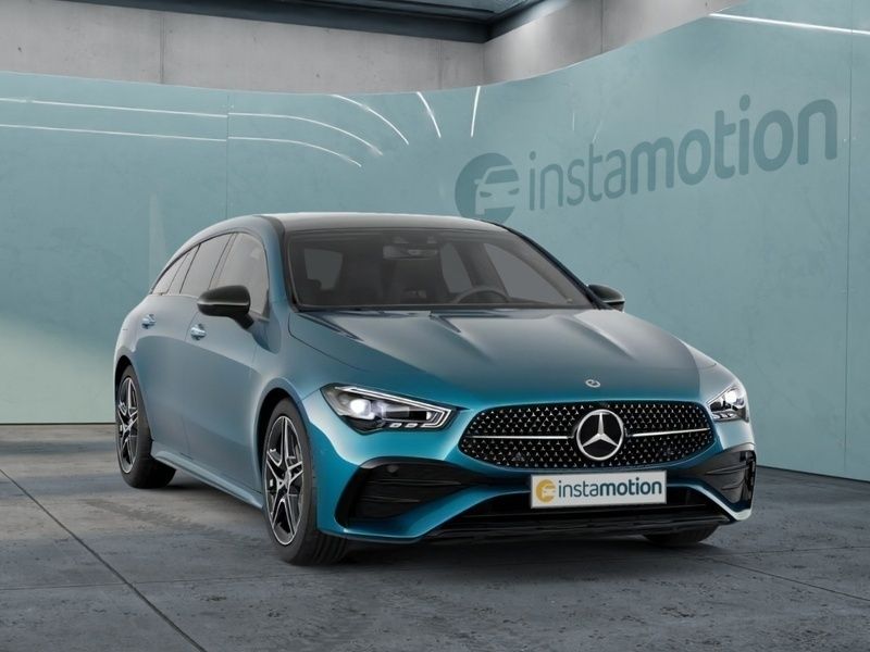 Blau Gebraucht 2023 Mercedes CLA250e Shooting Brake AMG line Kombi | 38.650 € (Teuer) - Bild 1/4