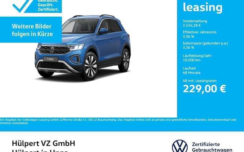 Blau Gebraucht 2024 VW T-Roc Move SUV | 31.370 € (Guter Preis) - Bild 1/4
