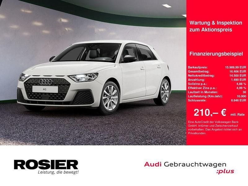 Weiss / cortinaweiss Gebraucht 2022 Audi A1 Sportback Kleinwagen | 15.990 € (Superpreis) - Bild 1/4