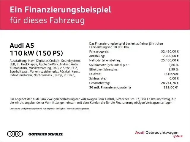 Gebraucht Audi A5 Sport 150 PS (110 kW) 2025 Schwarz Kombi