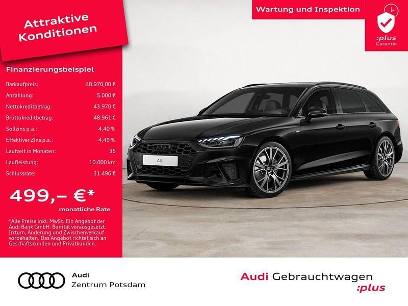 Mythosschwarz metallic Gebraucht 2024 Audi A4 S-Line Kombi | 48.970 € - Bild 1/4