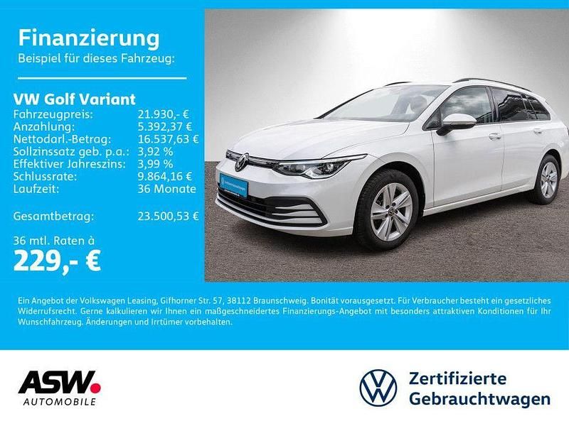 Oryxweiß perlmutteffekt Gebraucht 2022 VW Golf VIII Life Kombi | 21.930 € (Fairer Preis) - Bild 1/4
