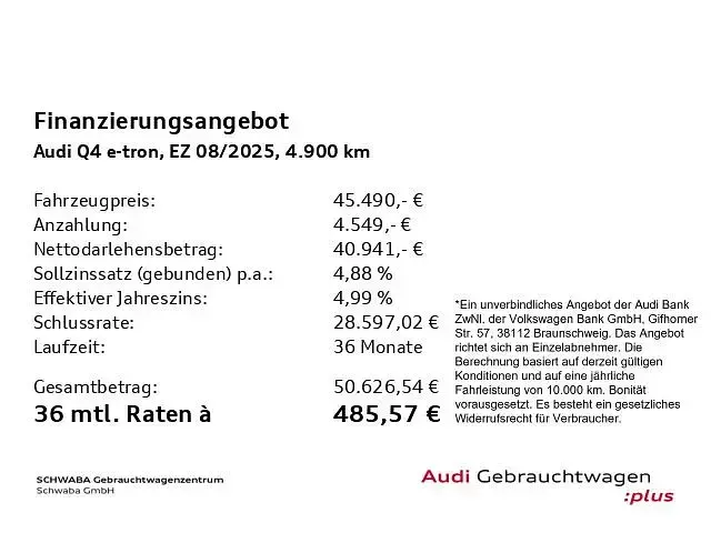 Usata Audi Q4 e-tron Ambiente 210 kW (286 CV) 2025 Grigio SUV