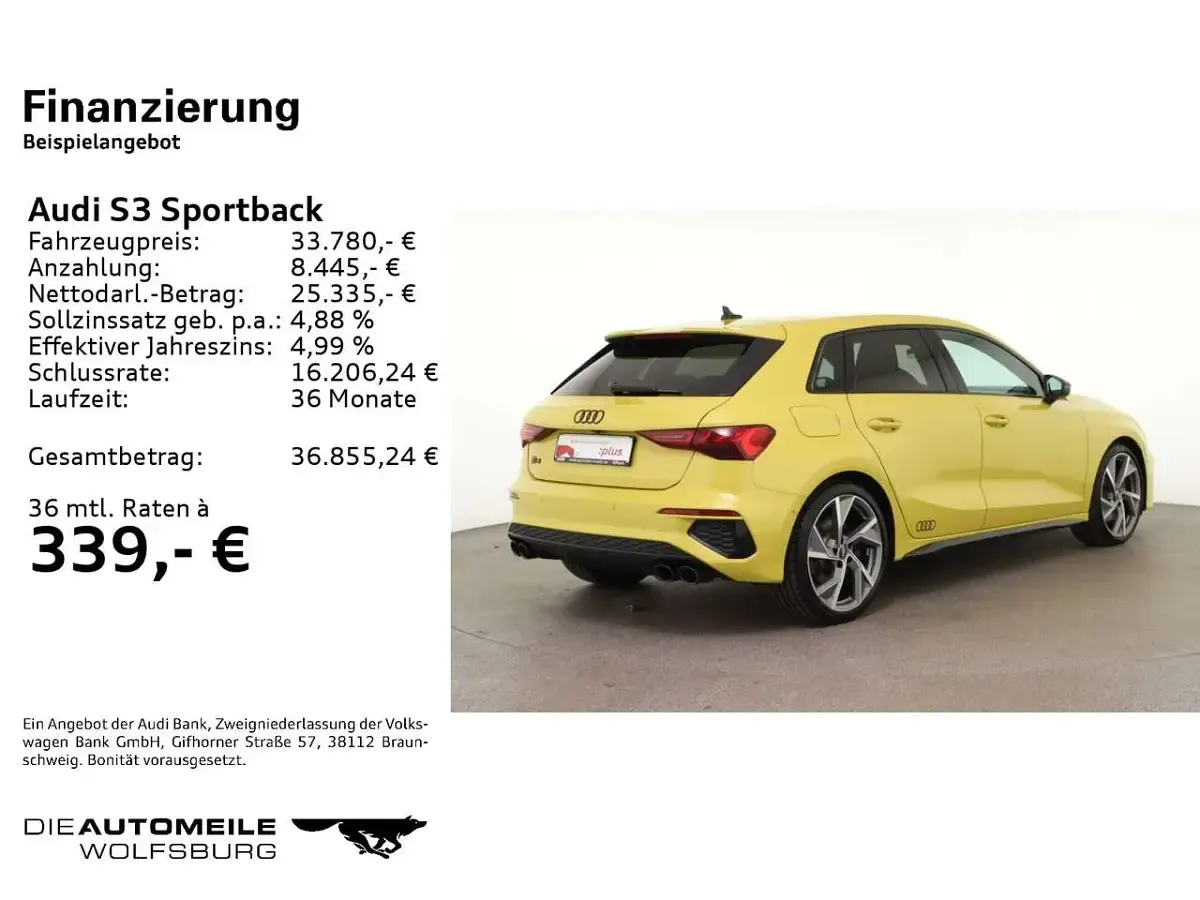 Gebraucht Audi S3 Design 310 PS (228 kW) 2021 Pythongelb metallic Limousine