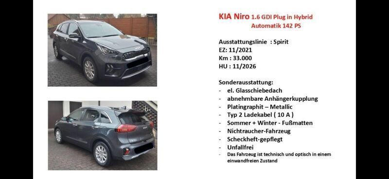 Grau Gebraucht 2021 Kia Niro Spirit SUV | 21.950 € (Fairer Preis) - Bild 1/2