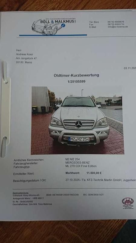 Gebraucht 2005 Mercedes ML270 Edition SUV | 14.800 € - Bild 1/4