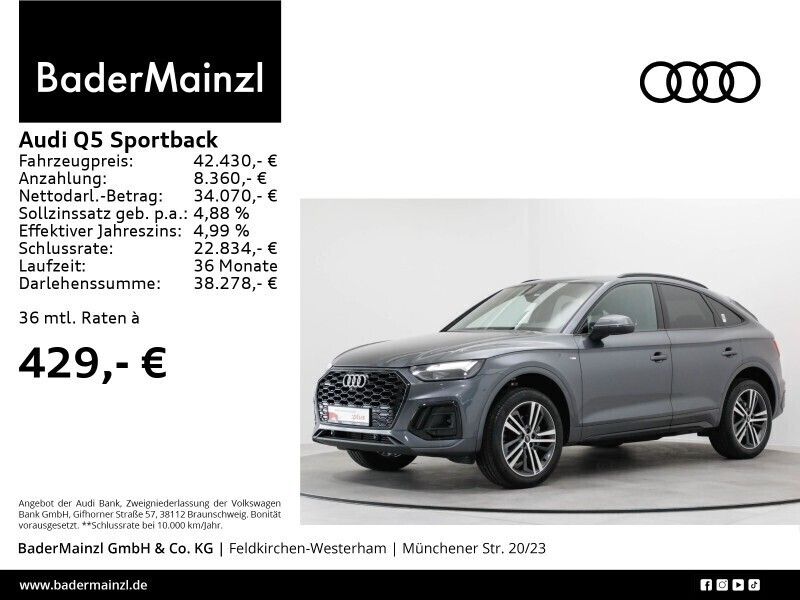 Grau Gebraucht 2023 Audi Q5 Sportback S-Line SUV | 41.560 € (Superpreis) - Bild 1/3