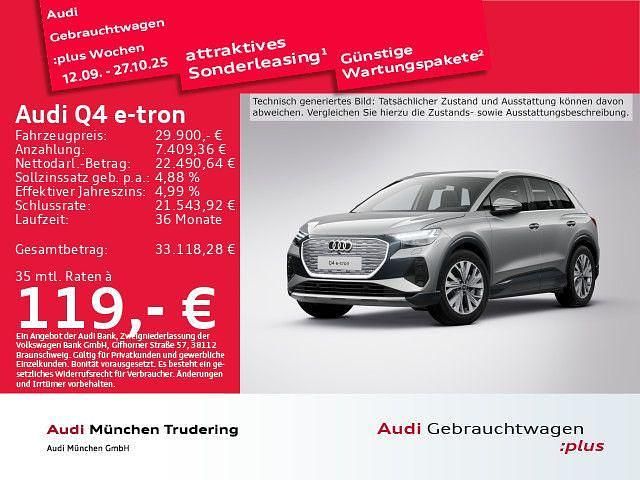 Taifungrau metallic Gebraucht 2022 Audi Q4 e-tron Ambiente SUV | 29.900 € (Guter Preis) - Bild 1/2
