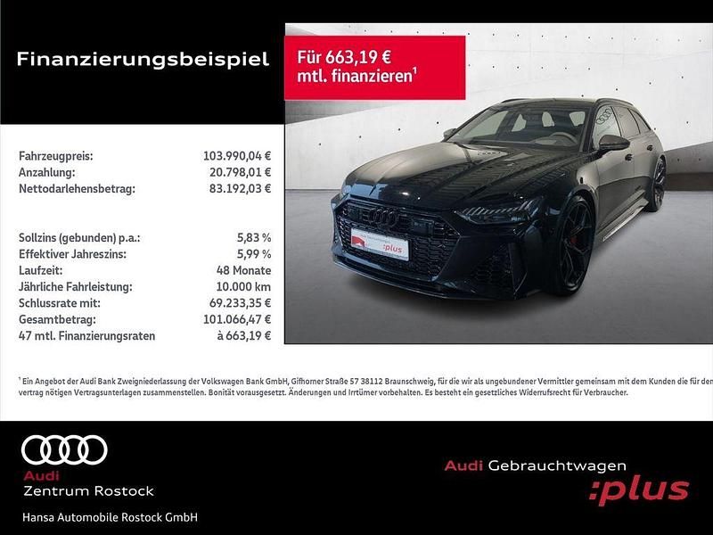 Gebraucht Audi RS6 Performance 630 PS (463 kW) 2023 Mythosschwarz metallic Kombi