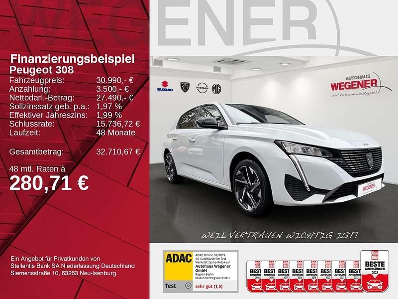 Neu Peugeot 308 Allure 145 PS (106 kW) 2025 Okenit eiß met. Limousine