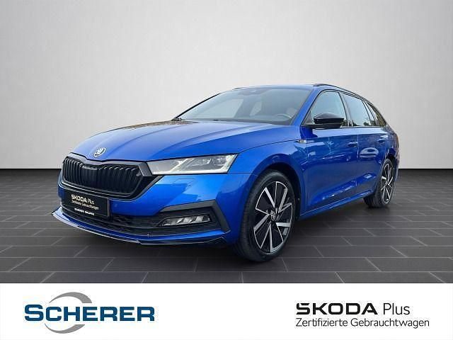 Raceblau metallic Gebraucht 2022 Skoda Octavia SportLine Kombi | 25.480 € (Teuer) - Bild 1/4