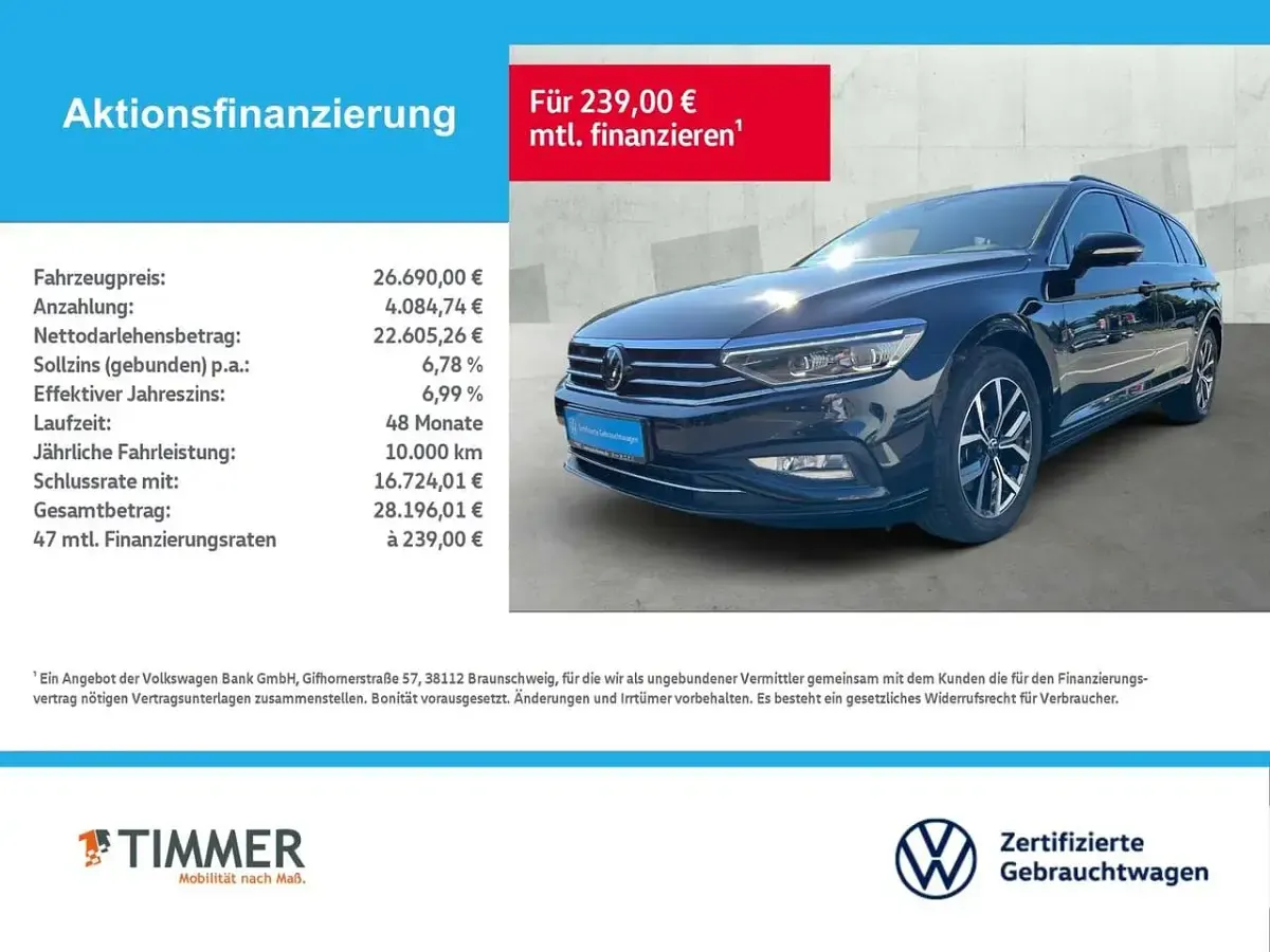 Gebraucht VW Passat Business 150 PS (110 kW) 2024 Schwarz Kombi