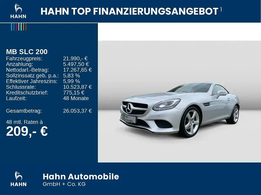 Gebraucht Mercedes SLC200 184 PS (135 kW) 2017 Iridiumsilber  metalliclack Cabrio