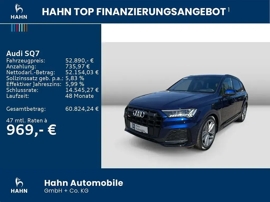 Gebraucht Audi SQ7 Sport 435 PS (319 kW) 2020 Navarrablau metallic SUV