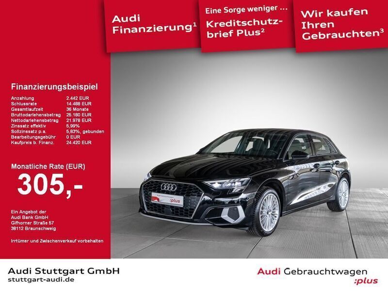 Gebraucht Audi A3 Sportback Advanced 110 PS (80 kW) 2022 Schwarz Kleinwagen