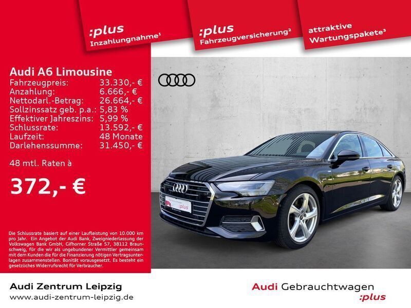 Brillantschwarz Gebraucht 2022 Audi A6 S-Line Limousine | 34.890 € (Superpreis) - Bild 1/3