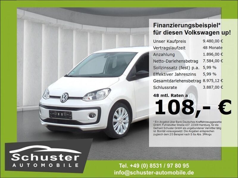 Weiß Gebraucht 2020 VW up! IQ Drive Kleinwagen | 9.480 € (Fairer Preis) - Bild 1/4